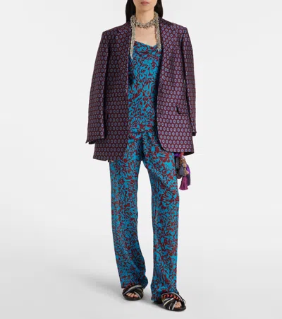 Dries Van Noten Printed Top In Blue