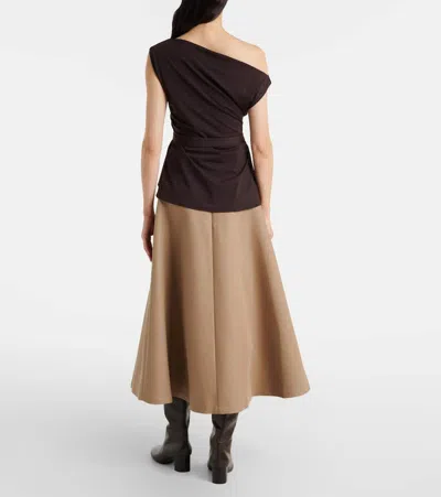 Rohe Róhe Cotton Midi Skirt In Brown