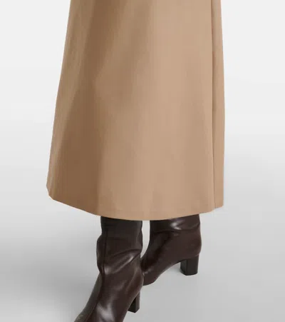 Rohe Róhe Cotton Midi Skirt In Brown