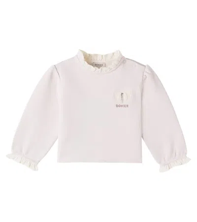 Donsje Baby Carilin Embroidered Cotton Sweatshirt In White