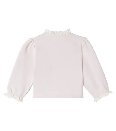 Donsje Baby Carilin Embroidered Cotton Sweatshirt In White