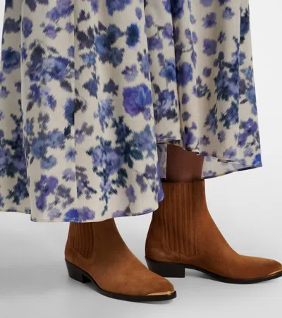 Isabel Marant Delano 35 Suede Ankle Boots In Brown