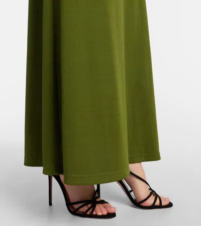 Christopher Esber Mineral Stone Embellished Jersey Maxi Dress In Green