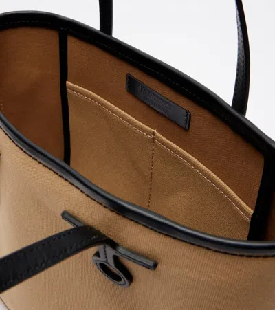 Jw Anderson Leather-trimmed Canvas Tote Bag In Brown
