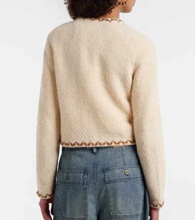 Isabel Marant Étoile Rochelle Wool-blend Tweed Cardigan In Brown