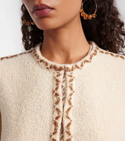 Isabel Marant Étoile Rochelle Wool-blend Tweed Cardigan In Brown