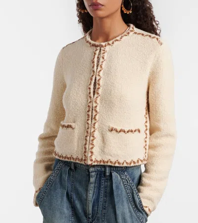 Isabel Marant Étoile Rochelle Wool-blend Tweed Cardigan In Brown