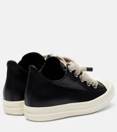 Rick Owens Jumbolace Leather Sneakers In Black