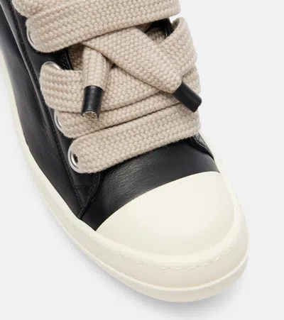 Rick Owens Jumbolace Leather Sneakers In Black