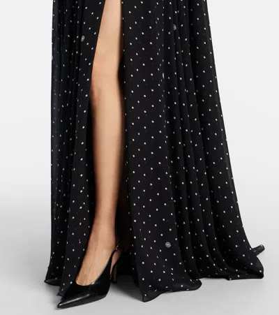 Elie Saab Polka-dot One-shoulder Gown In Black