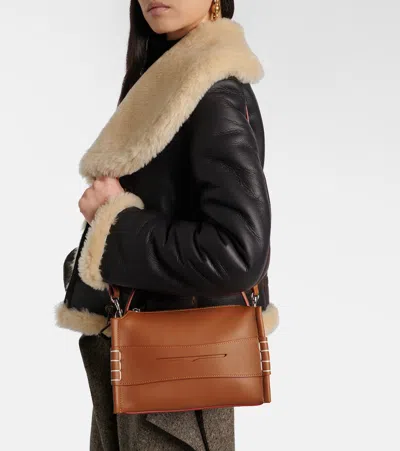 Jw Anderson Loafer Leather Shoulder Bag With Detachable Strap In Brown