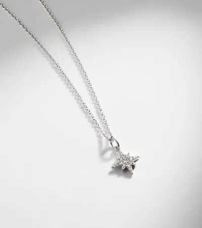 Stone And Strand Northern Star 14kt White Gold Necklace With Diamonds In Silver