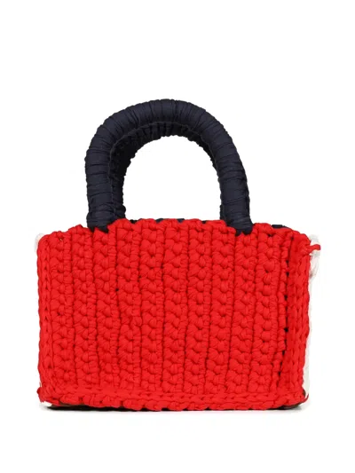 Charles Jeffrey Loverboy Crocheted Top Handle Tote Bag In Brown