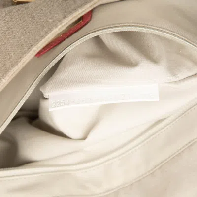 Pre-owned Fendi Beige Pink Canvas Leather Shoulder Bag () In Multi