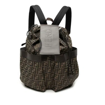 Pre-owned Fendi Brown Canvas Leather Shoulder Bag ()