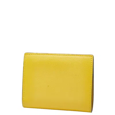 Pre-owned Fendi Yellow Leather Wallet (bi-fold) ()