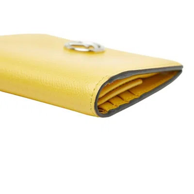 Pre-owned Fendi Yellow Leather Wallet (bi-fold) ()