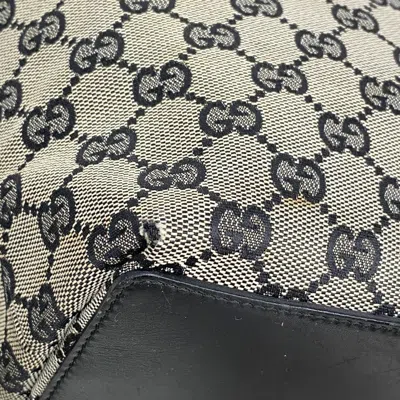 Pre-owned Gucci Beige Black Canvas Tote Bag () In Multi