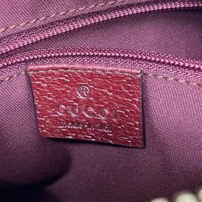 Pre-owned Gucci Beige Bordeaux Canvas Shoulder Bag () In Multi