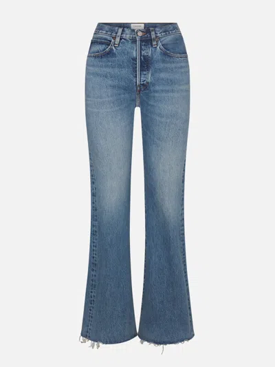 Frame The Lax Distressed Flared-leg Denim Jeans In Blue
