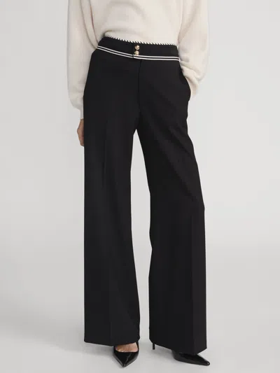 Frame The Prim Slim Palazzo Trouser Pants In Black