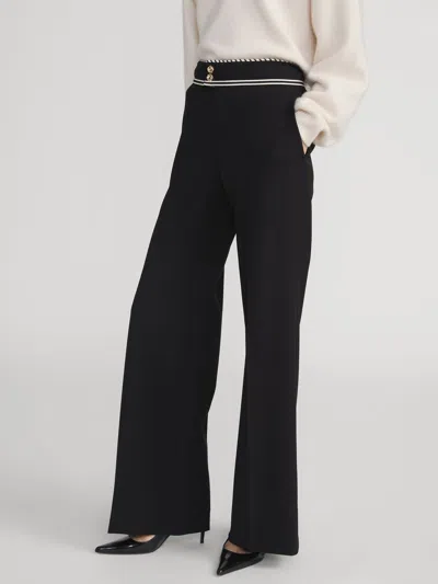 Frame The Prim Slim Palazzo Trouser Pants In Black