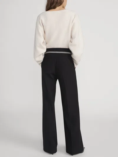 Frame The Prim Slim Palazzo Trouser Pants In Black