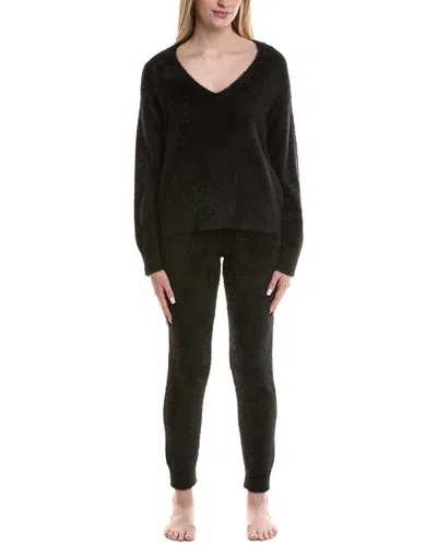 Pj Salvage 2pc Cozy & Chic Pajama Set In Black