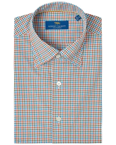 Robert Talbott Morgan Multi Check Shirt In Orange
