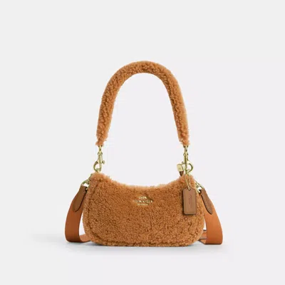 Coach Outlet Teri Mini Crossbody Bag In Shearling In Brown