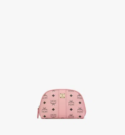 Mcm Aren Cosmetic Pouch In Visetos In Pink
