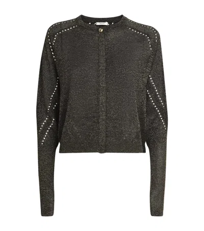 Joseph Lurex-knit Tasse Cardigan In Black
