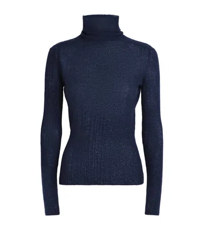 Joseph Wool-blend Molony Rollneck Sweater In Blue