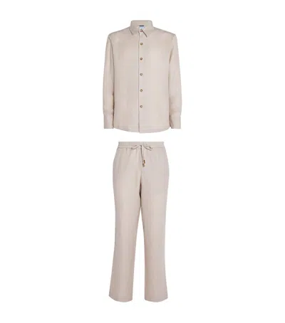 Colombo Cashmere-linen Shirt In Neutral