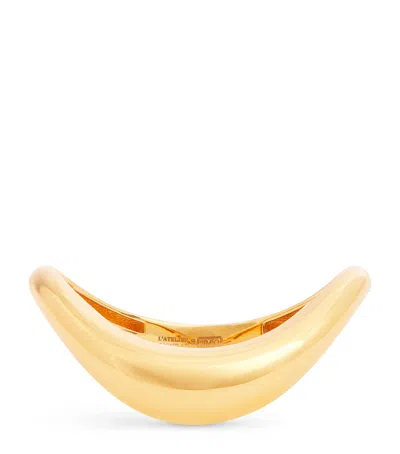 L'atelier Nawbar Yellow Gold Boa Stackable Stone Ring In Gold