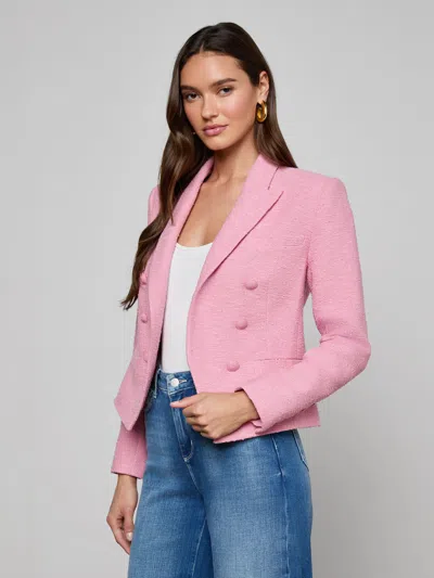 L'agence Brooke Tweed Blazer In Pink