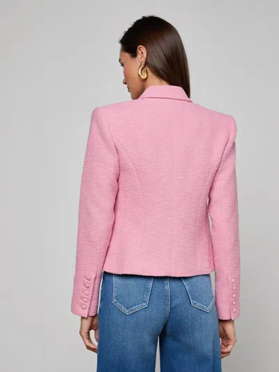 L'agence Brooke Tweed Blazer In Pink
