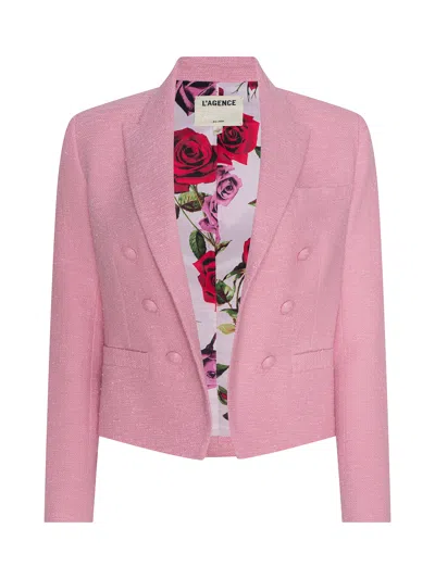 L'agence Brooke Tweed Blazer In Pink