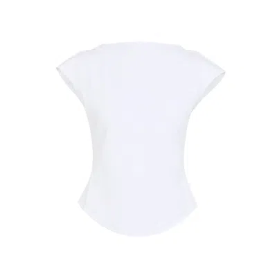 Alaïa Alaia White Cap Cotton T-shirt In White