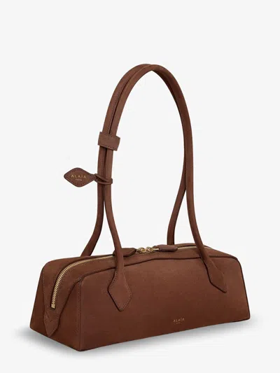 Alaïa Alaia Women Borsa A Spalla Teckel Medium In Suede In Brown