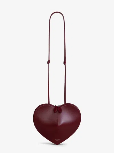 Alaïa Alaia Women Le Coeur Leather Crossbody Bag In Burgundy