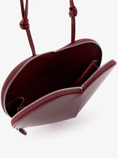 Alaïa Alaia Women Le Coeur Leather Crossbody Bag In Burgundy