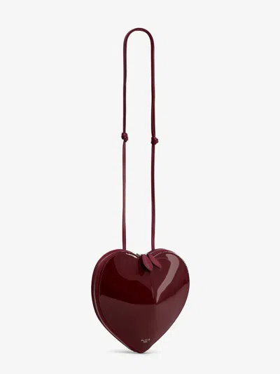 Alaïa Alaia Women Le Coeur Patent Leather Crossbody Bag In Burgundy