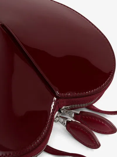 Alaïa Alaia Women Le Coeur Patent Leather Crossbody Bag In Burgundy