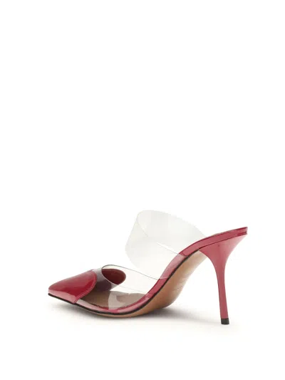 Alaïa Leather-pvc Le Coeur Heeled Mules 90 In Red