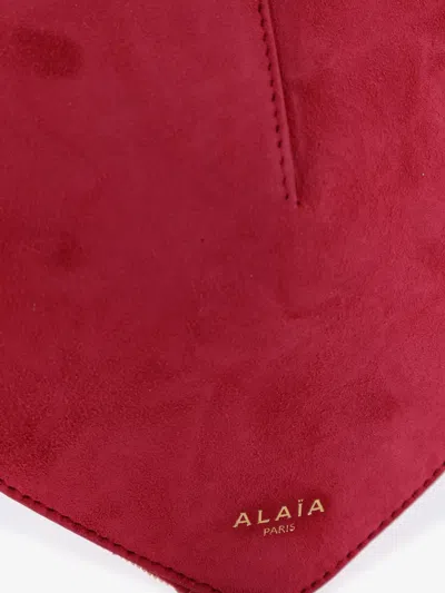 Alaïa Alaia Framboise Suede Goat Leather Shoulder Bag In Red