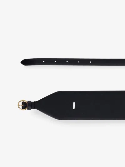 Alaïa Alaia Women Maxi Leather Belt With Metal Buckle In Black