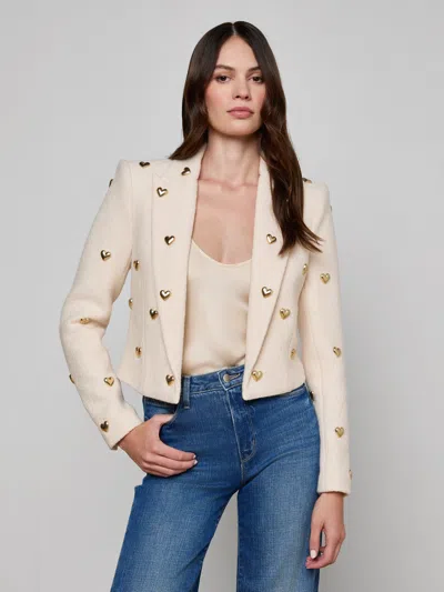 L'agence Jen Embellished Blazer In Neutral