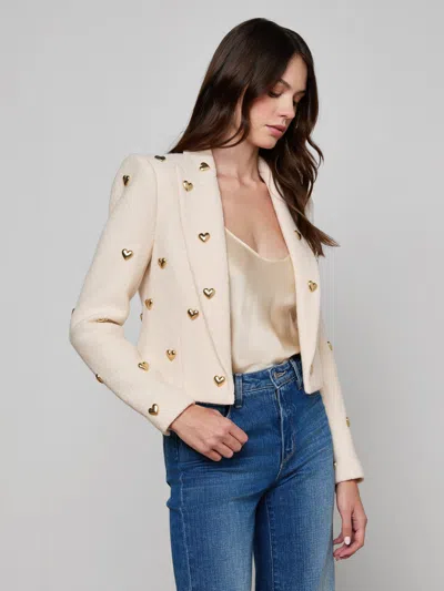 L'agence Jen Embellished Blazer In Neutral