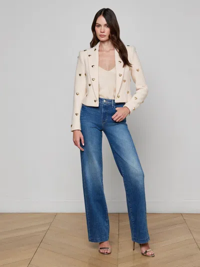 L'agence Jen Embellished Blazer In Neutral
